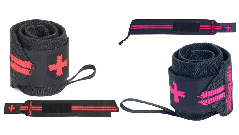 Harbinger Red and Pink Line Wrist Supports